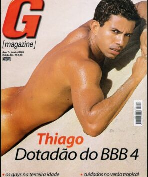 Thiago Lira ex BBB nu na revista G Magazine
