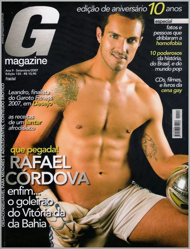 Goleiro Rafael Córdova nu na revista masculina G Magazine